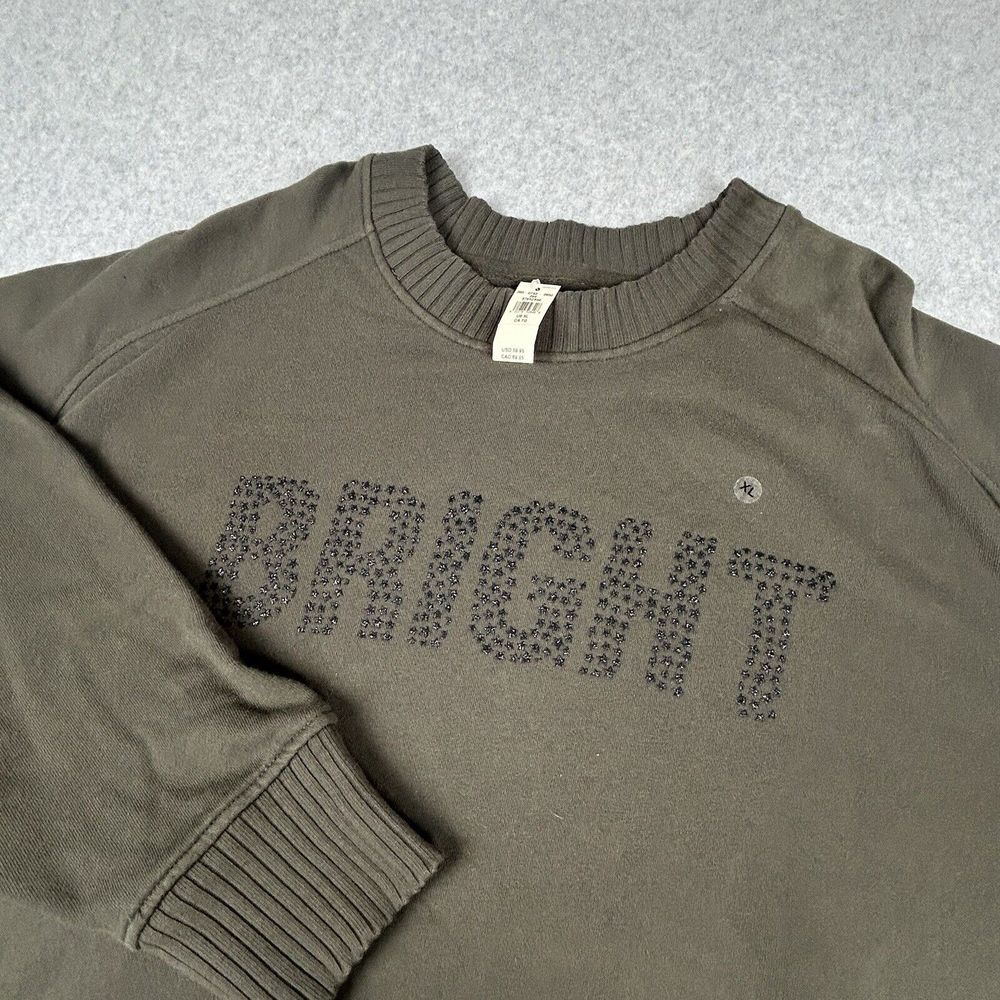 RARE Aerie Oversize Down to Earth BRIGHT Sweatshirt Women Sz XL Nomad Olive READ